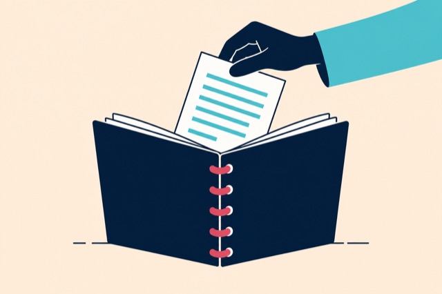 A checked statement is placed into an open ledger.