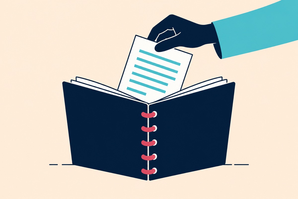 A checked statement is placed into an open ledger.