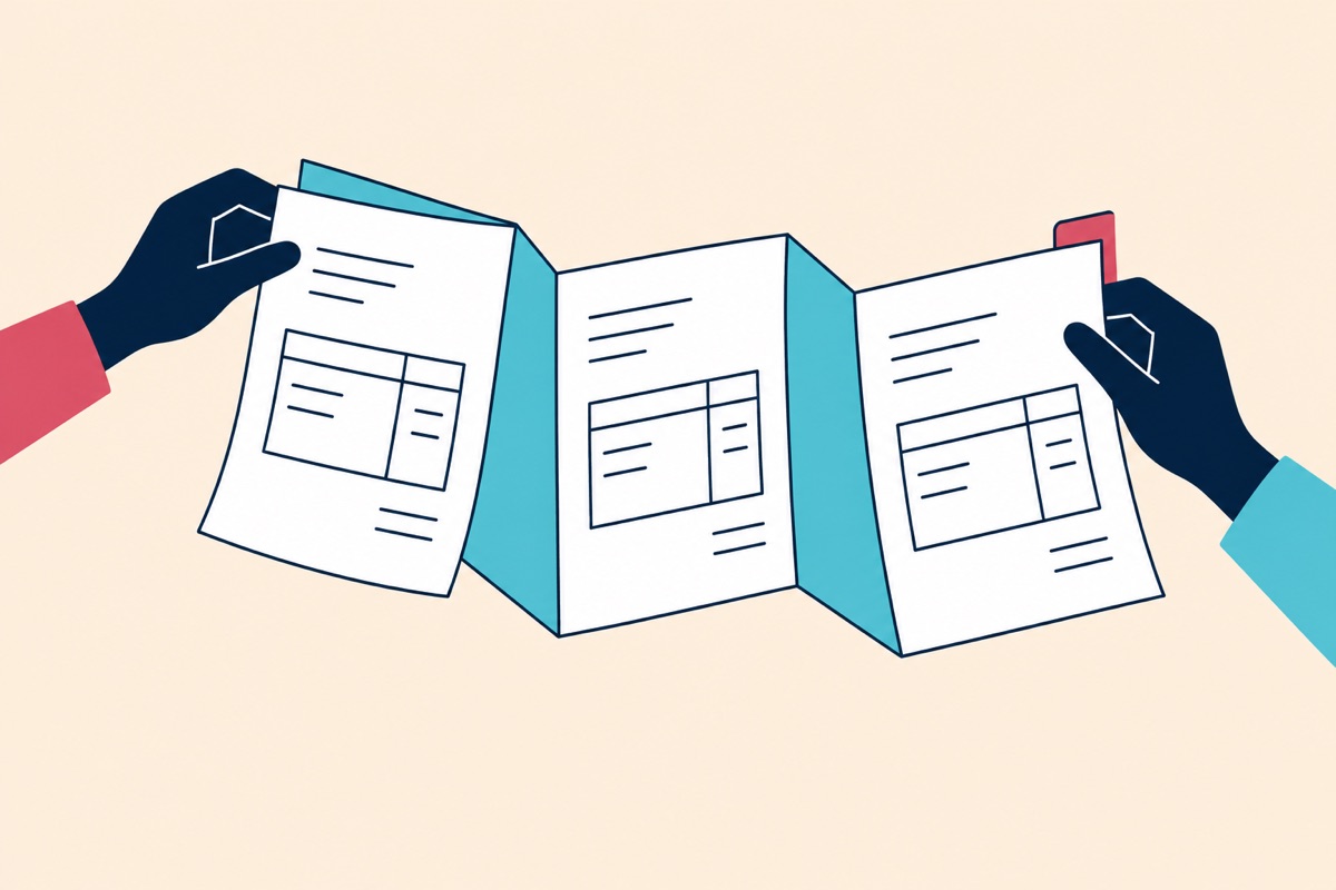 Hands separate a scanned batch into individual documents.